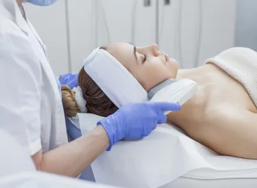 Woman having skin therapy